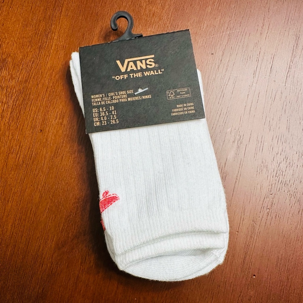 Vans White Crew Socks